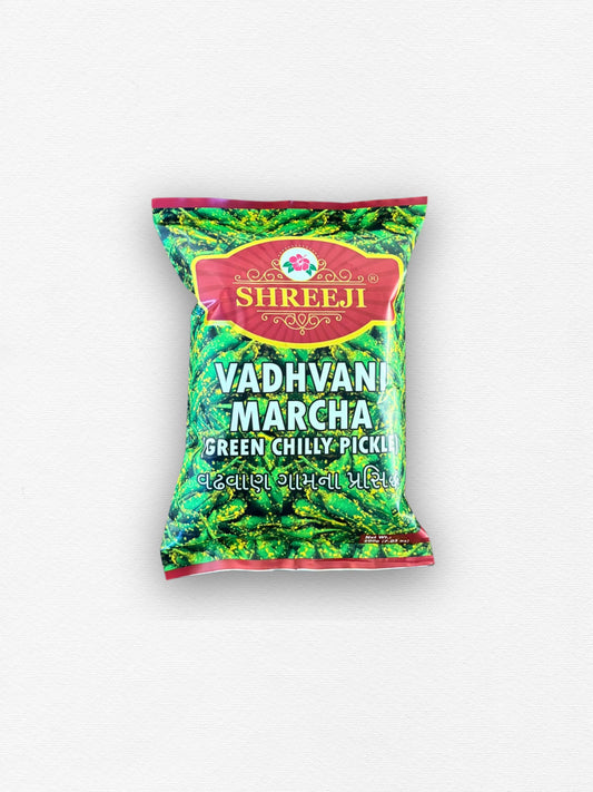 Vadhvani Marcha (Green Chilly Pickle) 200g (7.05 Oz)
