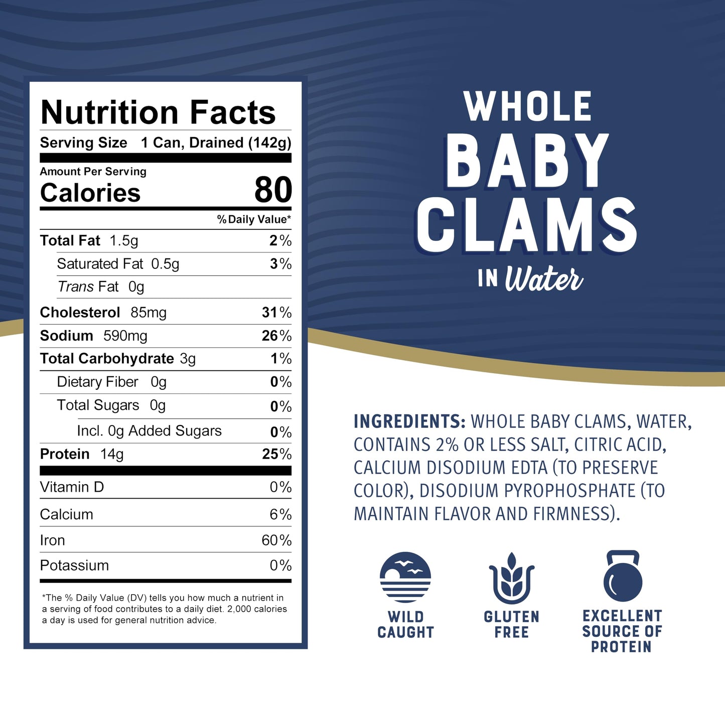 Bumble Bee Whole Baby Canned Clams, 10 oz Can (Pack of 12) - Ready to Eat - 13g Protein per Serving - Gluten Free