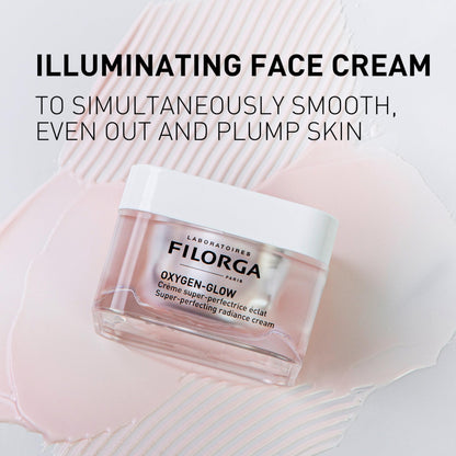Filorga Oxygen-Glow Super-Perfecting Radiance Daily Skin Cream, Hydrating Treatment with a Moisturizing Boost of Hyaluronic Acid and Detoxifying Enzymes for a Flawless, Wrinkle Free Face, 1.69 fl. oz.