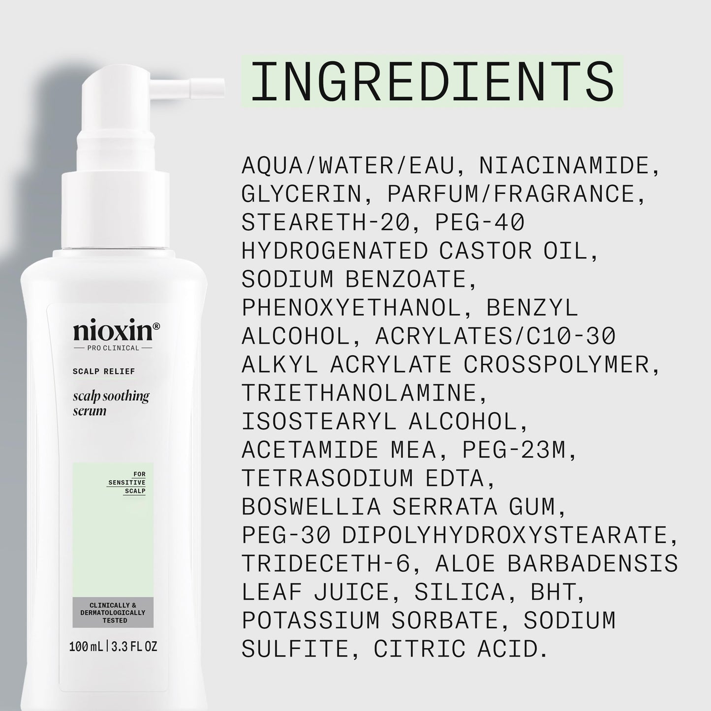 NIOXIN Scalp Relief Scalp Soothing Serum | Leave-in Treatment for Sensitive Scalp| Made with Aloe Vera and Vitamin E | 3.3 Fl Oz