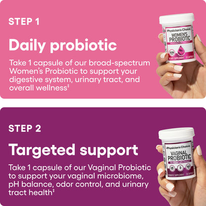 Physician's CHOICE Feminine Power Duo Bundle - Vaginal Probiotic 30ct + Womens Probiotic 60ct