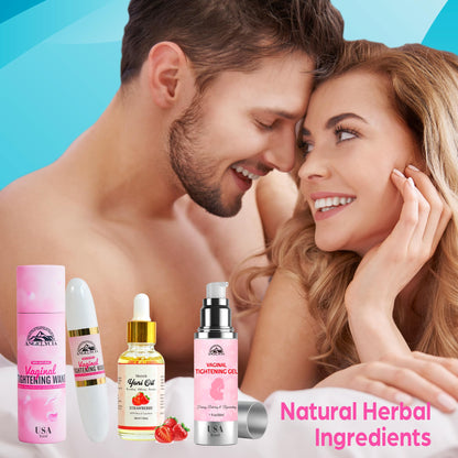 ANGELYCIA Ultimate Feminine Rejuvenation Trio: Wand, Gel and Yoni Oil for Vaginal Tightening, Rejuvenation, Effective Vaginial Tightening Gel, Coochie Tightener Wand and Feminine Yoni Oil