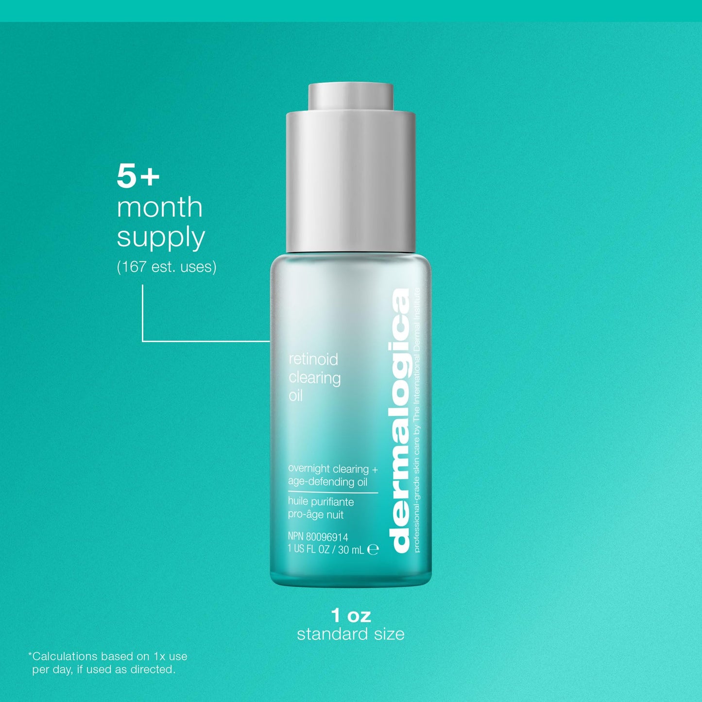 Dermalogica Retinol Clearing Oil Face Serum with Salicylic Acid - Anti-Aging Acne Treatment That Delivers Clearer, Vibrant Skin by Morning, (1 Fl Oz)