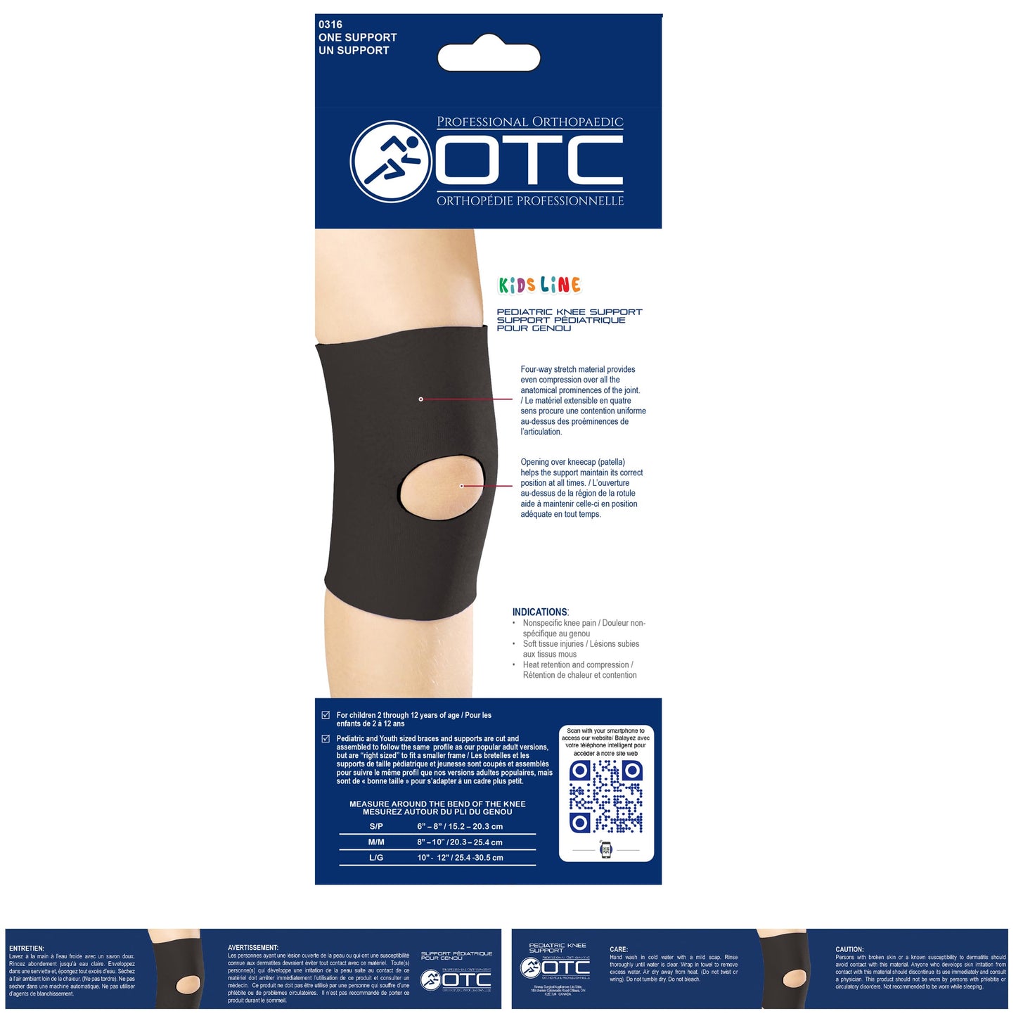 OTC KidsLine Knee Sleeve, Open Patella, Neoprene