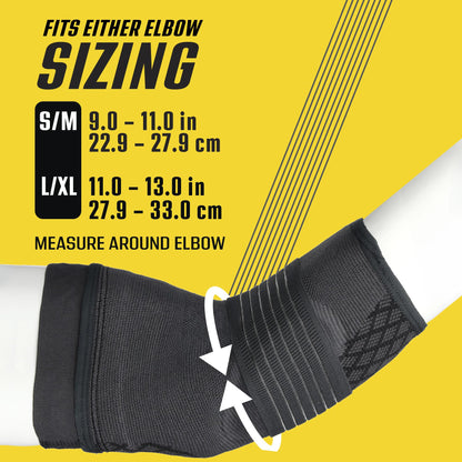 FUTURO™ Premium Compression Elbow Sleeve, with Wrap-Around Strap and Two Gel Pressure Pads, for Mild Tendonitis, Golfer’s Elbow, Tennis Elbow, Swelling, Sprains, and Strains, Large/XLarge