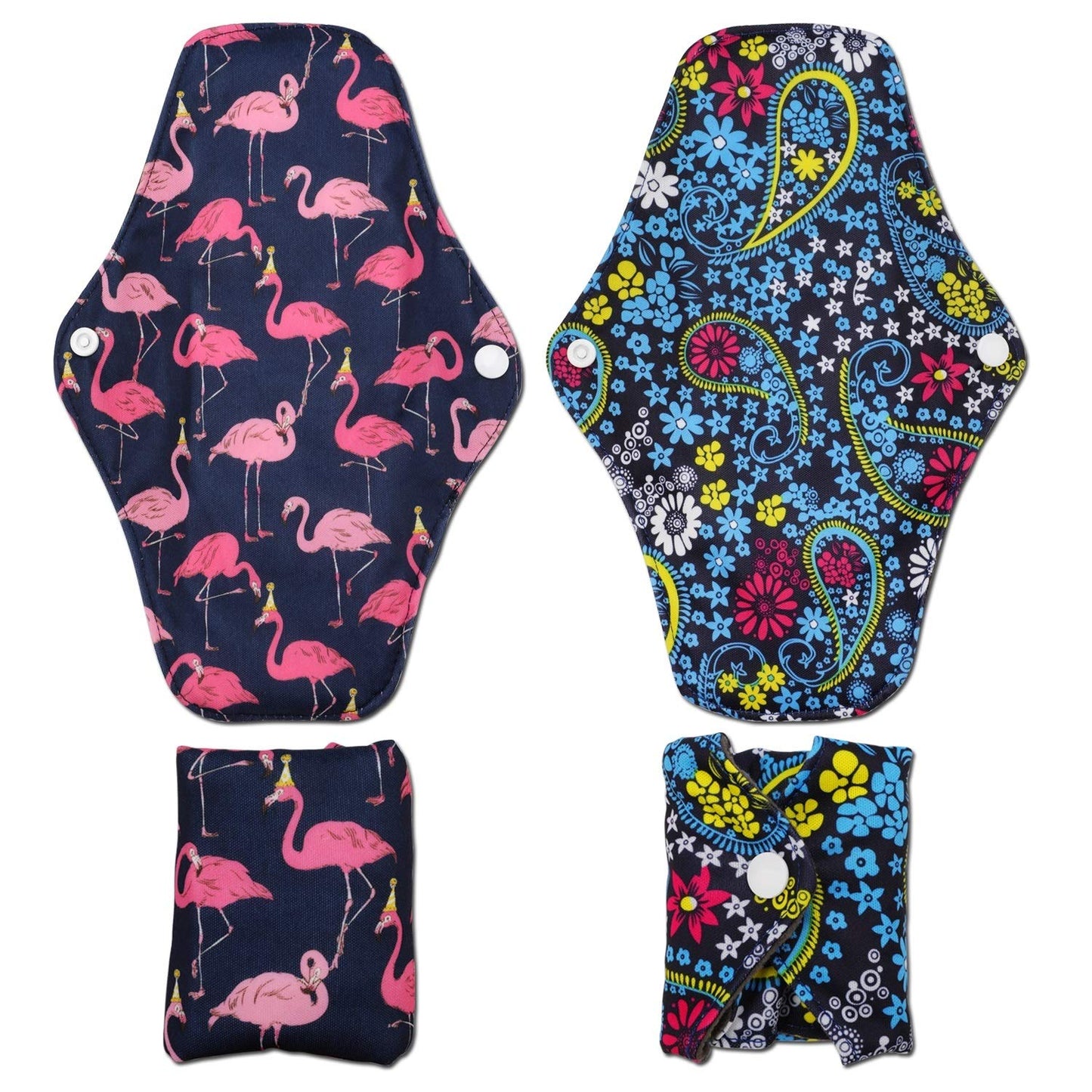 Reusable Menstrual Pads (7 in 1, 10in*7in), PHOGARY Bamboo Cloth Pad for Heavy Flow with Wet Bag, Large Sanitary Pads Set with Wings for Women, Washable Overnight Cloth Panty Liners Period Pad