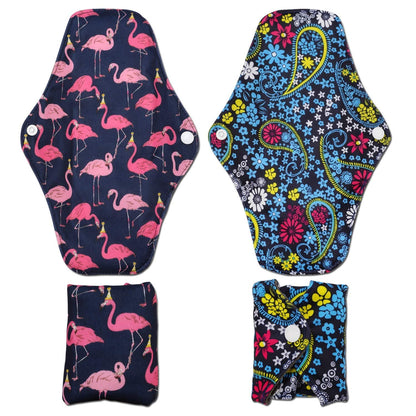 Reusable Menstrual Pads (7 in 1, 10in*7in), PHOGARY Bamboo Cloth Pad for Heavy Flow with Wet Bag, Large Sanitary Pads Set with Wings for Women, Washable Overnight Cloth Panty Liners Period Pad