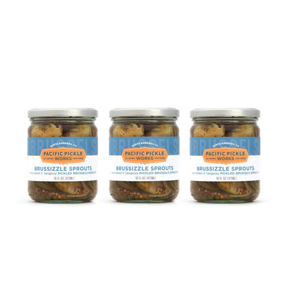 Brussizzle Sprouts (3-pack) - Semi-sweet pickled Brussels sprouts wedges 16oz