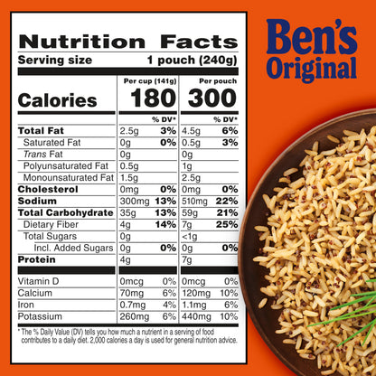 BEN'S ORIGINAL Ready Rice Whole Grain Medley Quinoa and Brown Flavored Rice, Easy Dinner Side, 8.5 oz Pouch (Pack of 12)