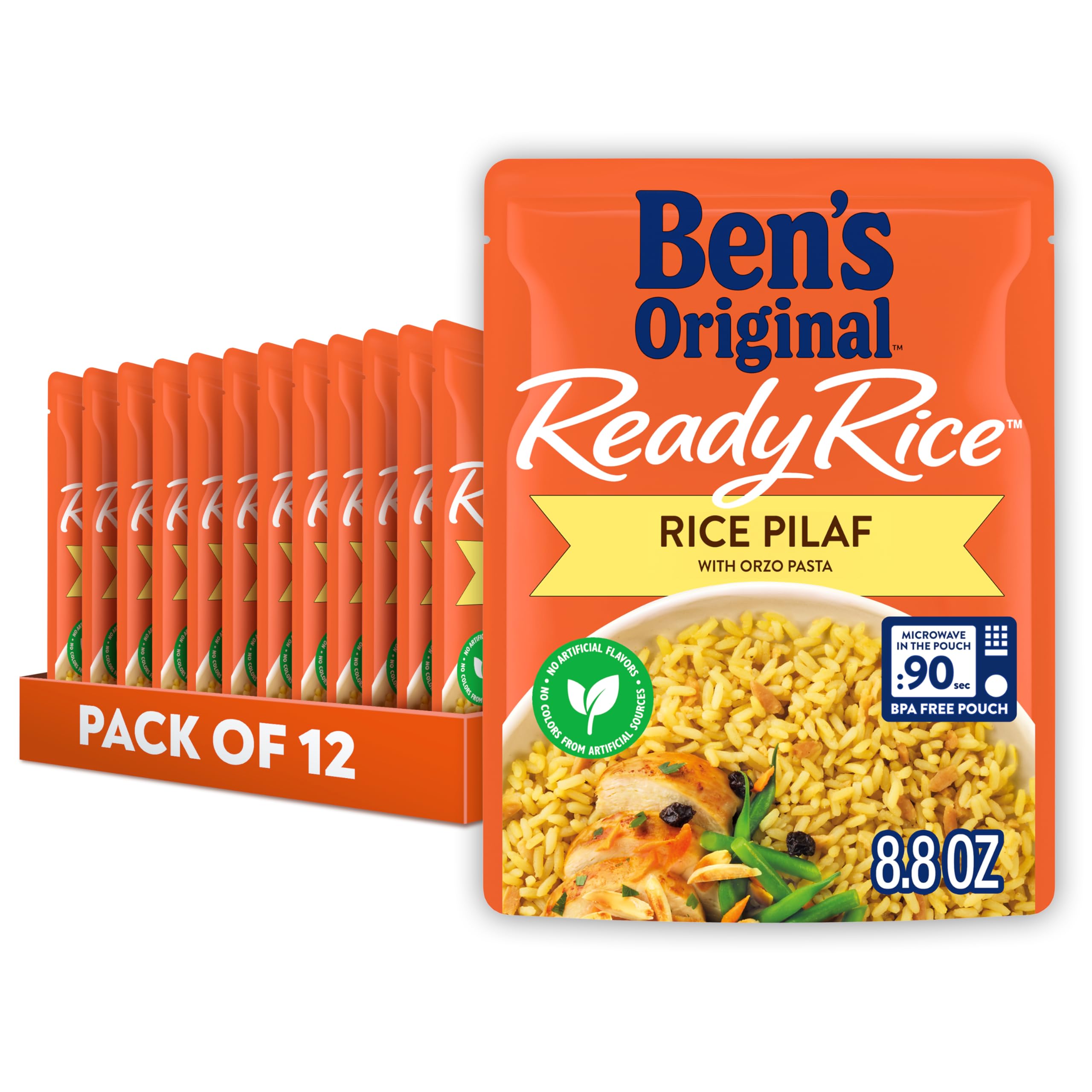 BEN'S ORIGINAL Ready Rice Rice Pilaf Flavored Rice, Easy Dinner Side ...