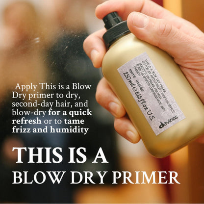 Davines This Is A Blow Dry Primer, No Hold Volume & Anti-Humidity Spray - Preps Hair for Styling, Protects from Heat & Adds Natural Shine, 8.45 Fl Oz
