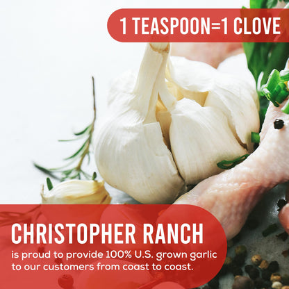 Christopher Ranch Crushed Garlic in Olive Oil | Heirloom California Garlic | Smooth Creamy Texture | Ready-to-Use, Premium Quality, Gluten-Free | Vegan-Friendly | 9 Oz / 255g Jar (Pack of 1)