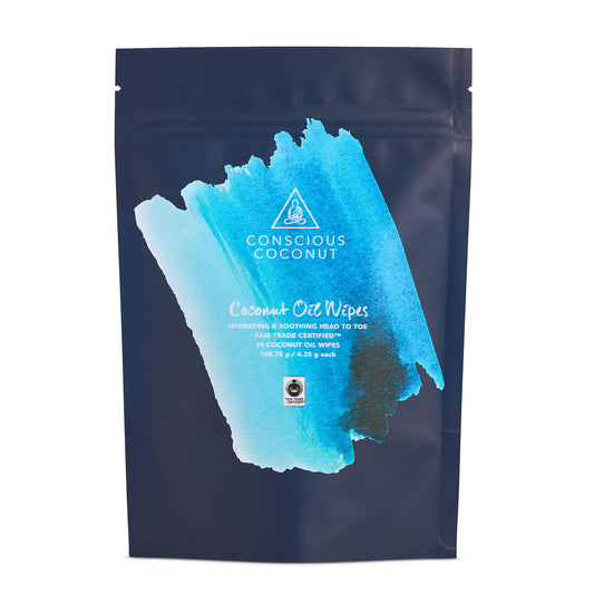 Organic Coconut Oil Intimate Wipes – Sensitive Skin Feminine Wipes, Biodegradable, Individually Wrapped, Moisturizing & Gentle – Ideal for Daily Use
