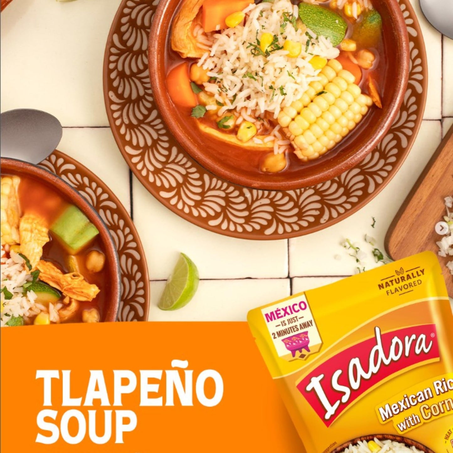 Isadora Pre-Cooked Microwave Mexican Rice with Corn, Ready-to-Eat, No Refrigeration, Heat and Eat Flavored Rice, Non_GMO, Mexican Food, 8.8 oz, 1 Pack