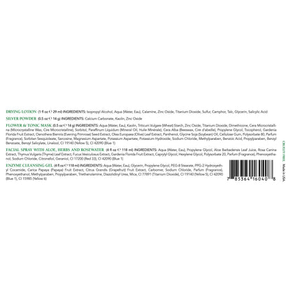 Mario Badescu Essentials 5 Piece Kit, Skincare Gift Set With Drying Lotion, Rose Water Facial Spray, Silver Powder, Enzyme Cleansing Gel and Flower & Tonic Mask