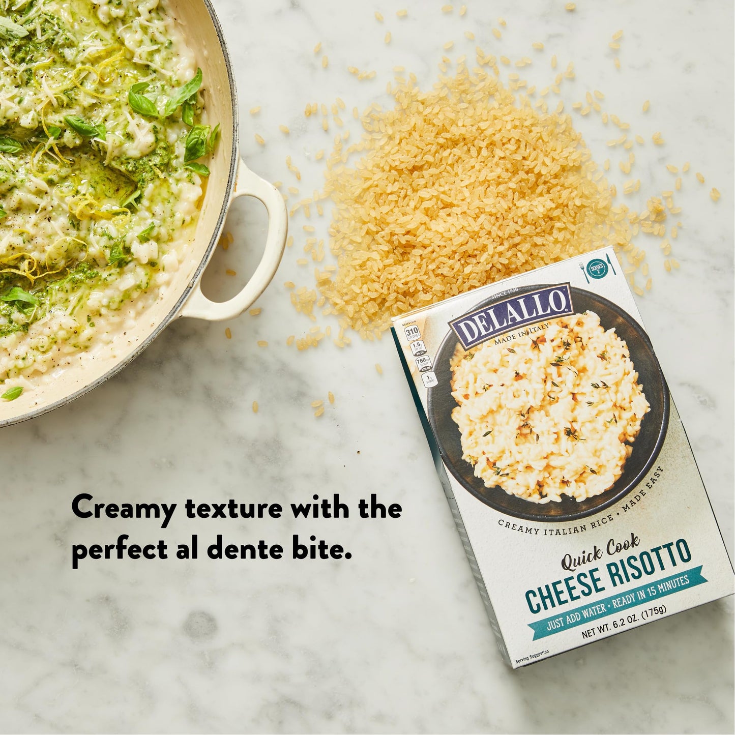 DeLallo Quick Cook Cheese Risotto Rice Mix, Made in Italy, Ready in 15 Minutes, Non-GMO, Authentic Italian Recipe, Creamy Texture, Vegetarian, (3 Pack)