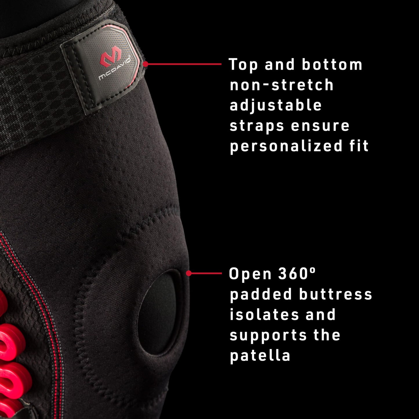 McDavid NRG Max Support Knee Brace, Compression Brace w/Spring Hinges for Injury Recovery, Pain, Fits Right or Left Leg
