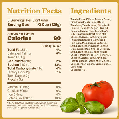 Bertolli Pasta Sauce Five Cheese, Spaghetti Tomato Sauce, 24 oz (Pack of 6)