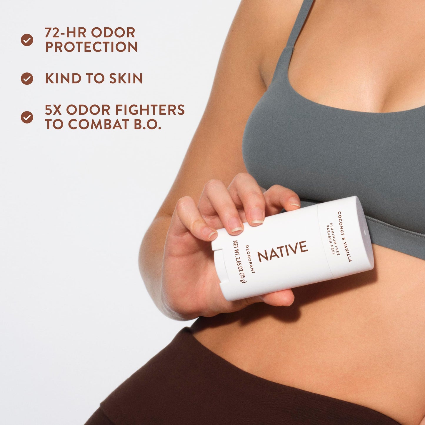 Native Deodorant Contains Naturally Derived Ingredients, 72 Hour Odor Control, Deodorant for Women and Men, Aluminum Free, Coconut & Vanilla 2.65oz