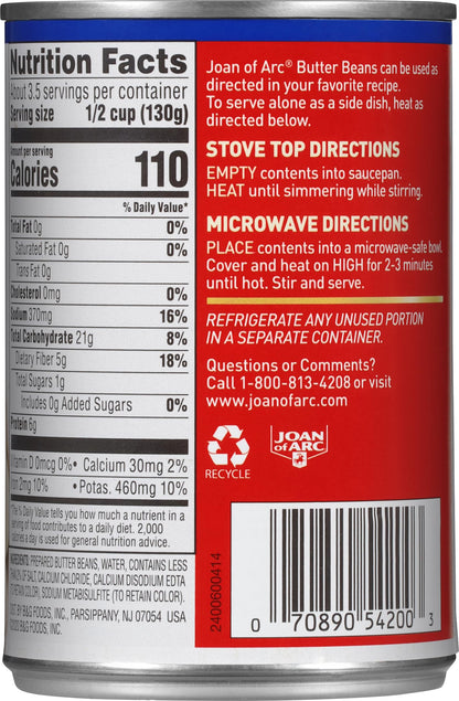 Joan of Arc Beans, Butter Beans, 15.5 Ounce (Pack of 12)