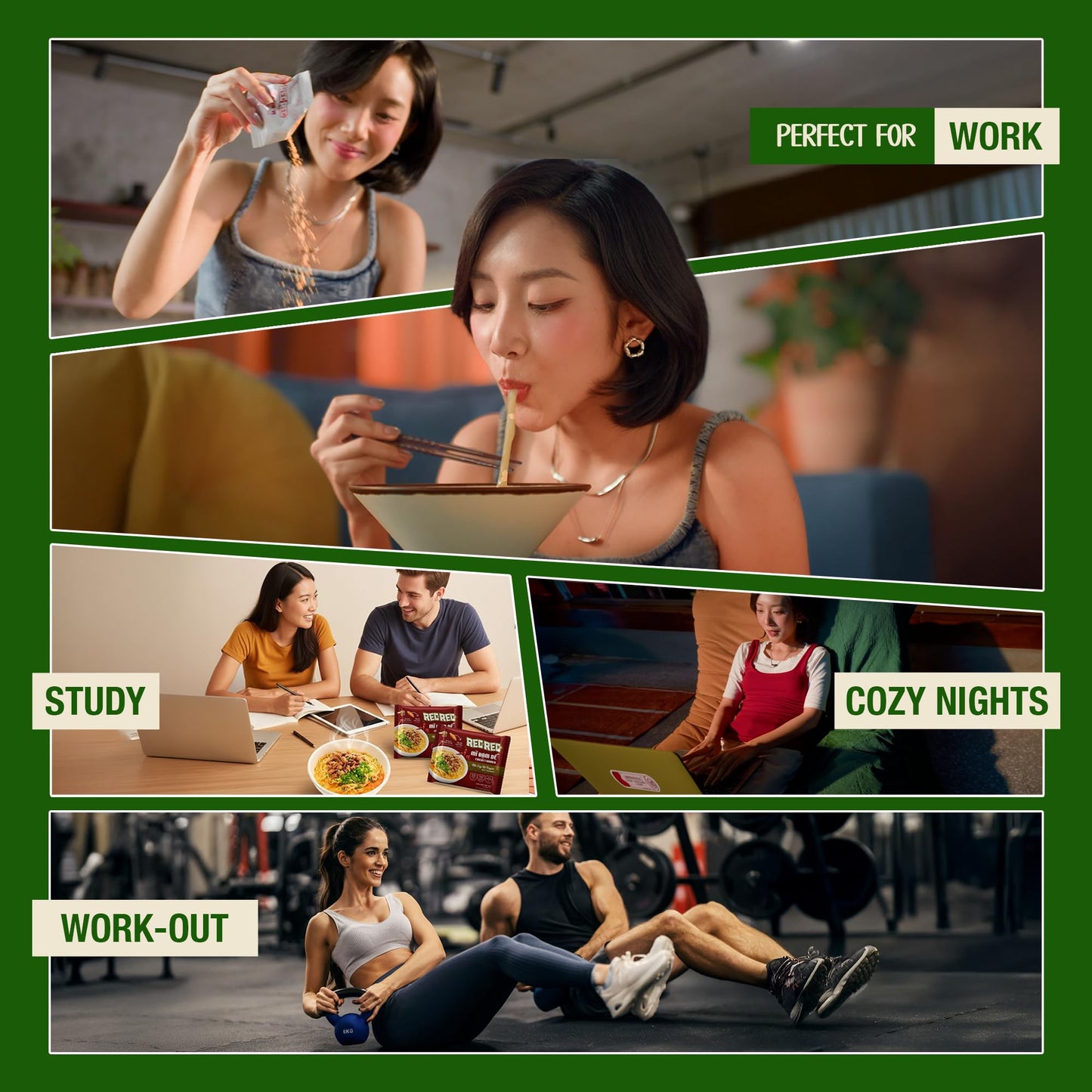 Rec Rec Protein Instant Ramen (3.56 oz Pack of 8) | Air-Dried Healthy Ramen Noodles with Cricket Protein 12.5g | Better Texture and Taste | Non-Fried, No Artificial Flavors Noodles | Variety 8-Pack: Truffle Cream, Green Peppercorn, Miso & Spicy Tantanmen