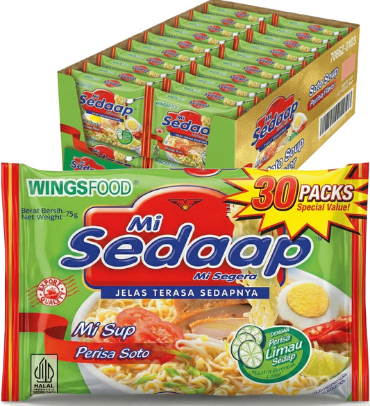 Mi Sedaap — Lime Soup Instant Noodles/Perisa Soto Flavor (Pack of 30)