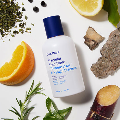 Ursa Major Essential Face Tonic | 4-in-1 Natural Toner to Cleanse, Exfoliate, Soothe and Hydrate | Vegan, Cruelty-Free, Non-Toxic | 4 Ounces
