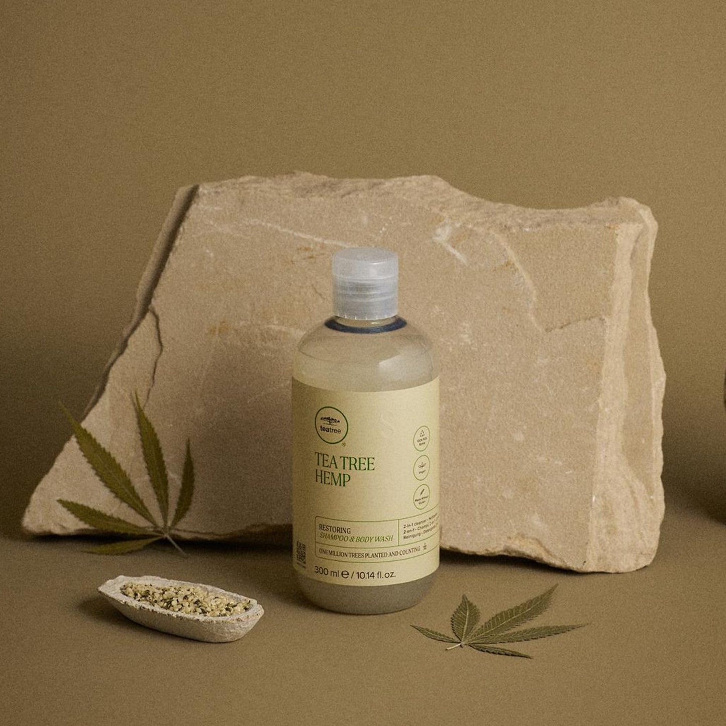 Tea Tree Hemp Restoring Shampoo & Body Wash, 2-in-1 Cleanser, For All Hair Types