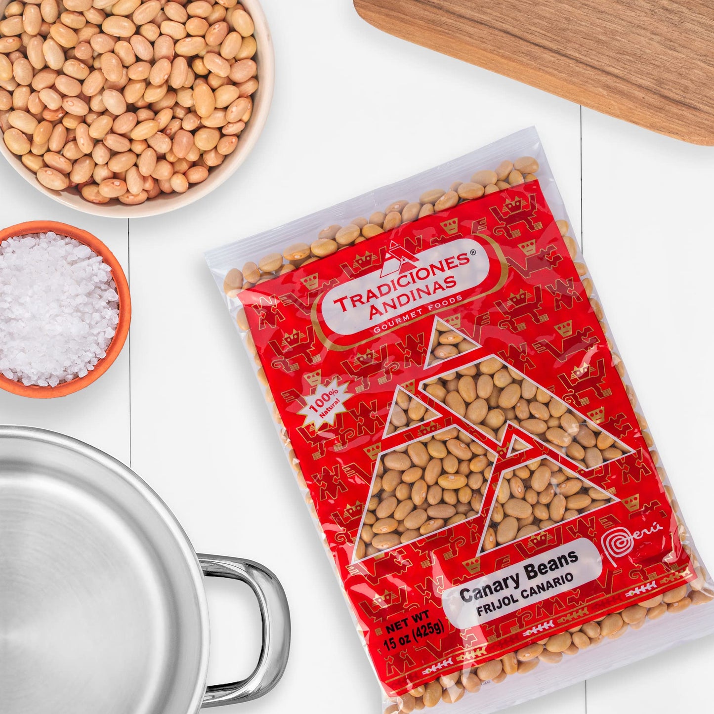 Tradiciones Andinas Canary Beans 15 oz - Frijol Canario, Peruvian Product, Productos de Peru, Dried