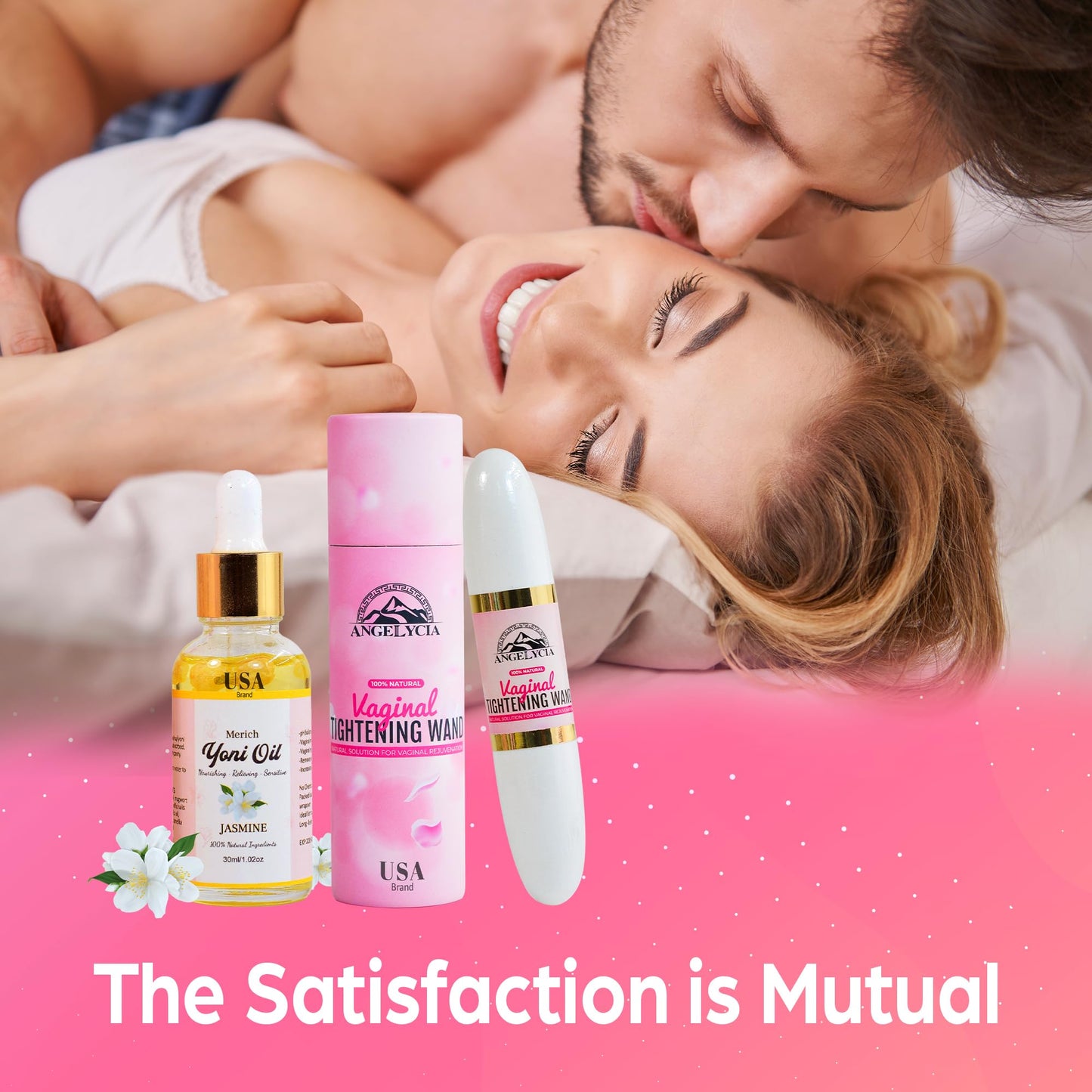 ANGELYCIA Ultimate Feminine Rejuvenation Combo, Virginity Wand and Feminine Yoni Detox Oil Jasmine, Vaginal Tightening Solution, Restores pH Balance for Women,