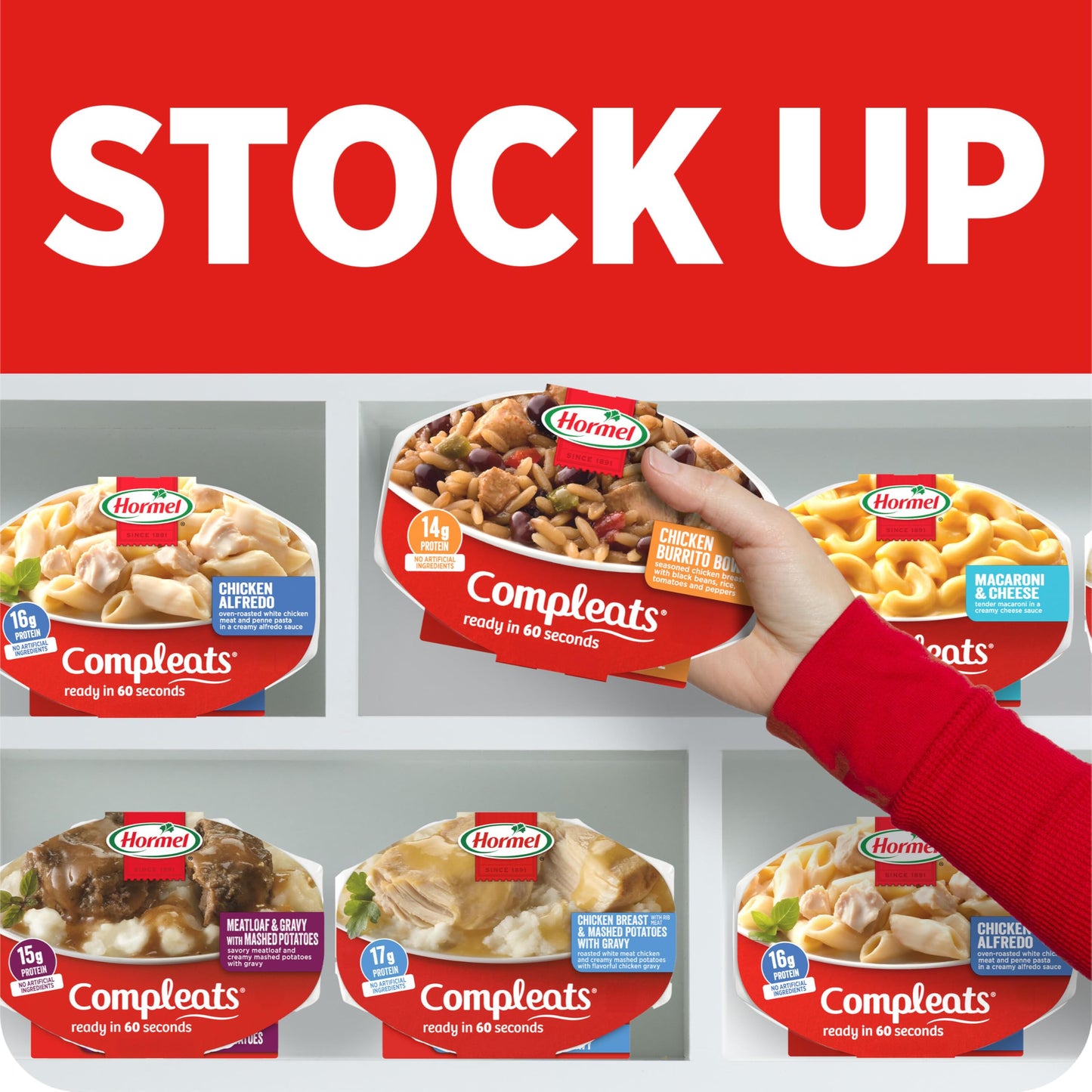 HORMEL COMPLEATS Meatloaf & Gravy With Mashed Potatoes Microwave Tray, 9 oz. (6 Pack)