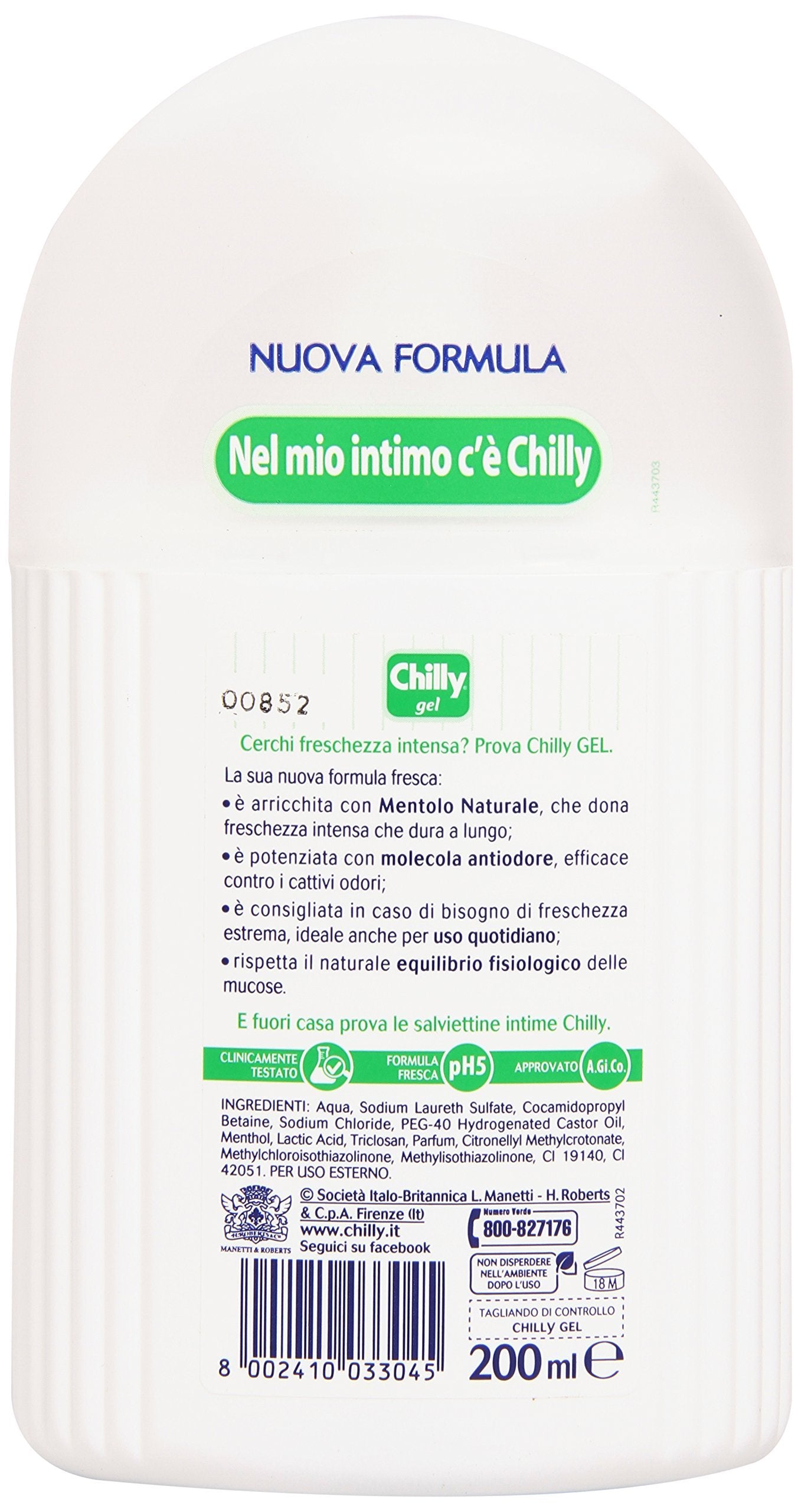 Chilly:"Formula Fresca" ("Fresh Formula") Gel Intimate Cleanser 6.76 Fluid Ounce (200ml) Package (Pack of 2)