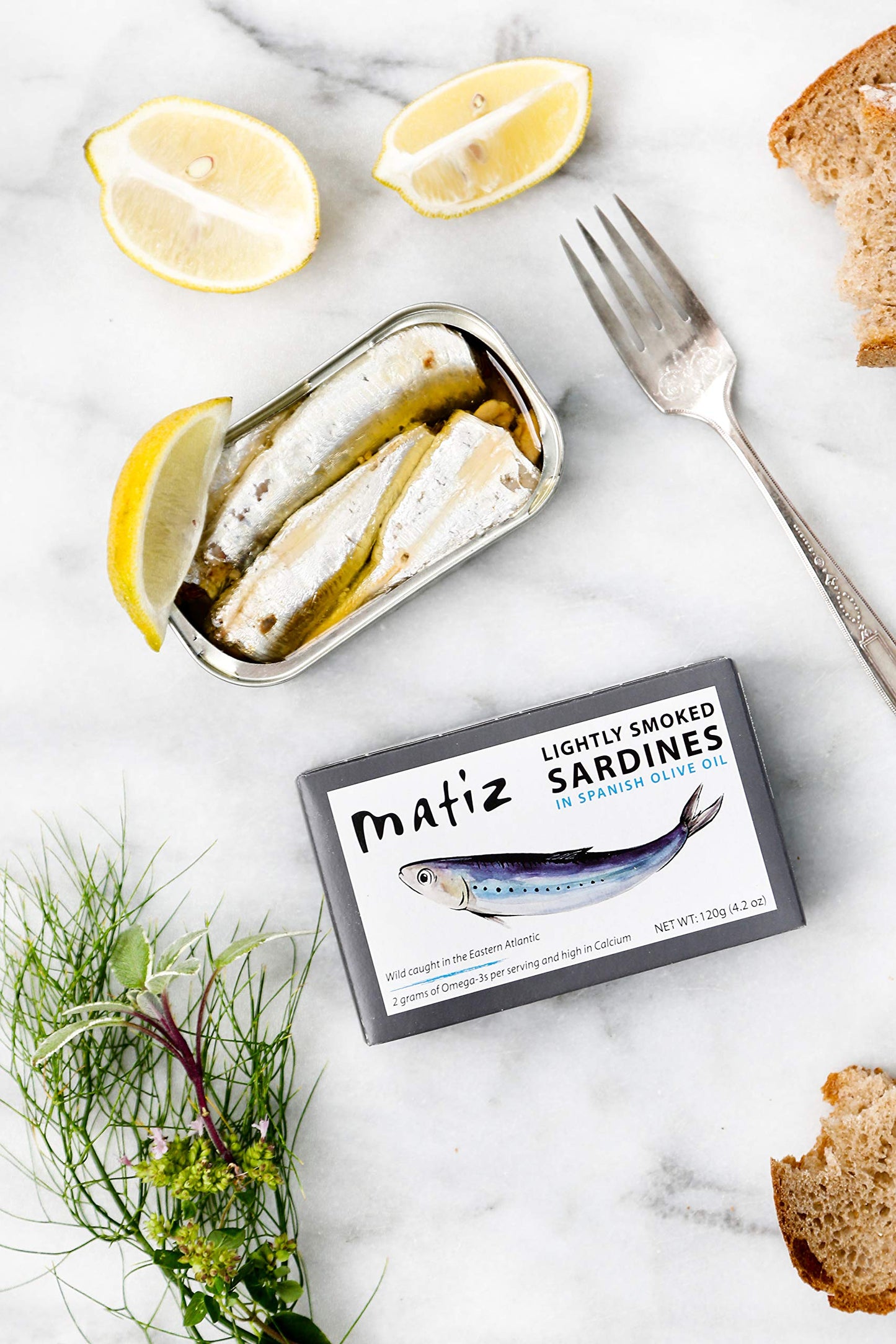 Matiz Sardines Lightly Smoked 4.2 oz Imported From Spain (5 pack)
