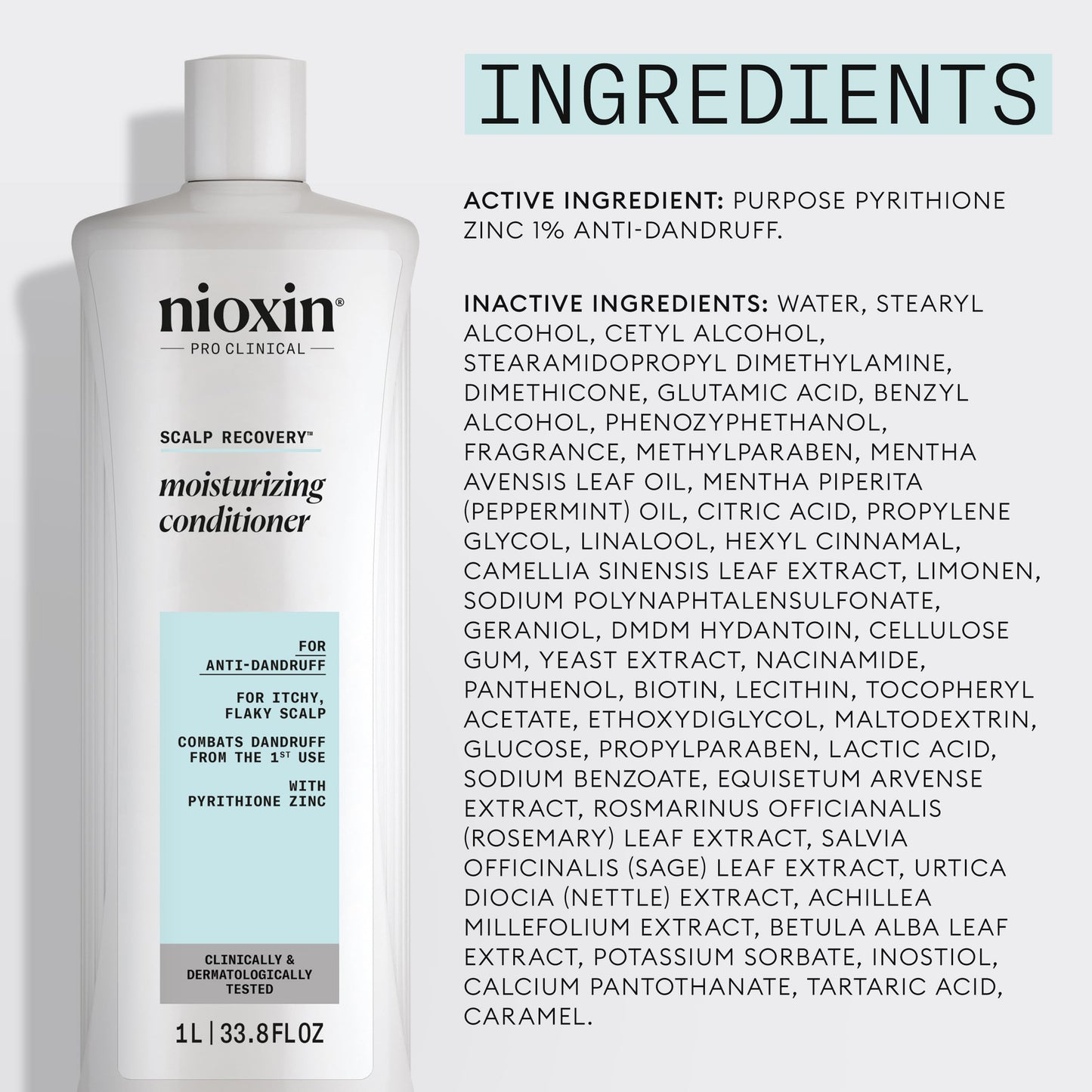 Nioxin Scalp Recovery Moisturizing Conditioner | For Itchy, Flaky Scalp | Anti-Dandruff | Formulated with Pyrithione Zinc & Strengthening Amino Acids