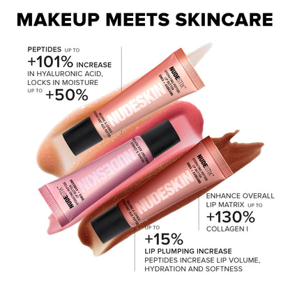 Nudestix Hydrating Peptide Lip Butter – Glossy Lip Balm with Avocado, Shea Butter & 2% Peptides for Hydration & Plumping | Clean, Vegan & Cruelty-Free
