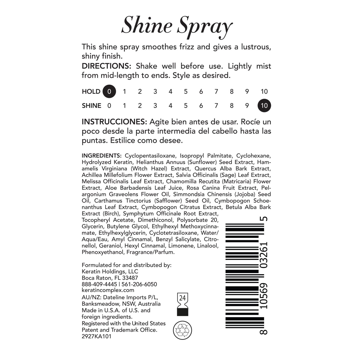 Keratin Complex - Shine Spray - 3 fl oz