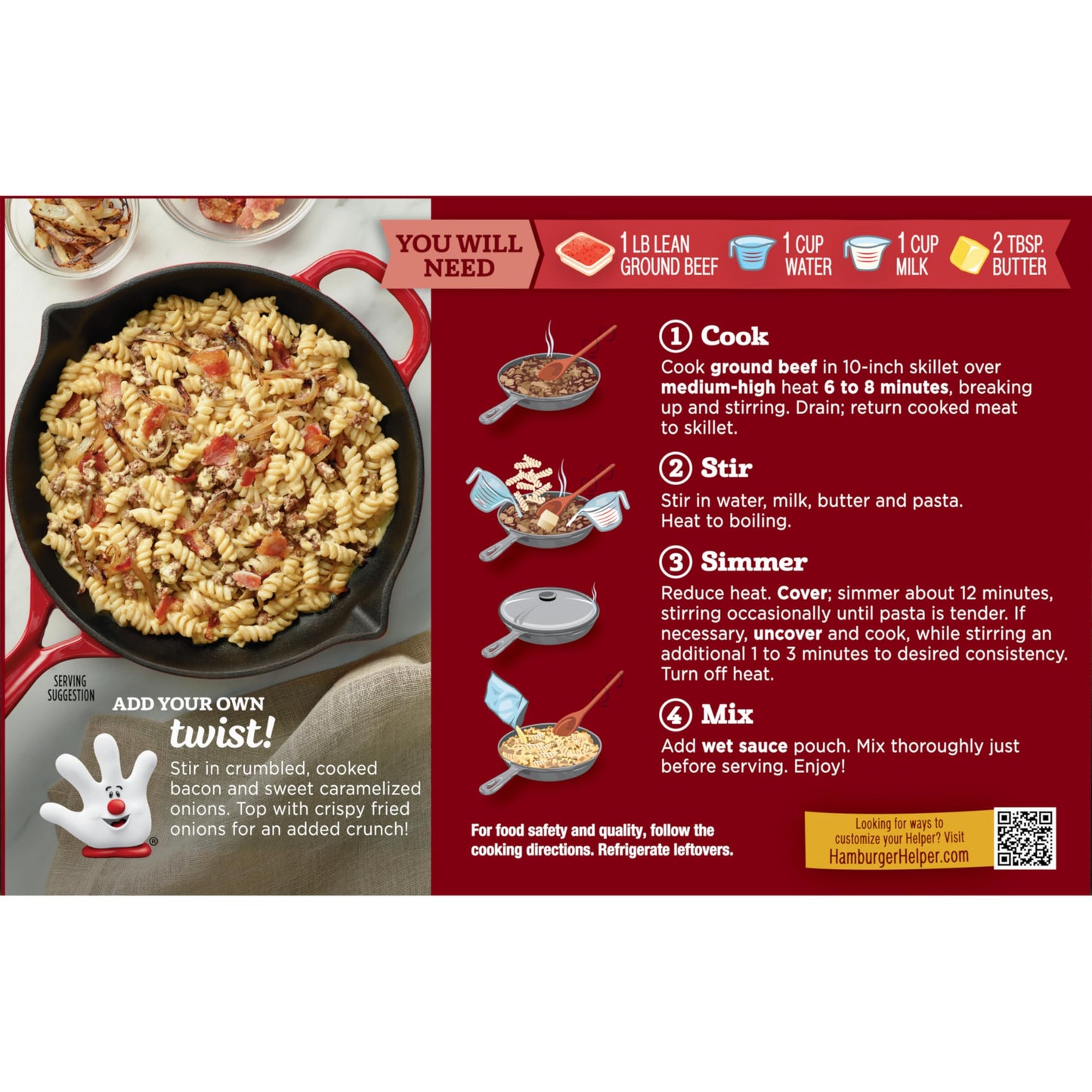 Hamburger Helper DELUXE Brew Pub Cheeseburger, 9.2 oz, 12 per Case