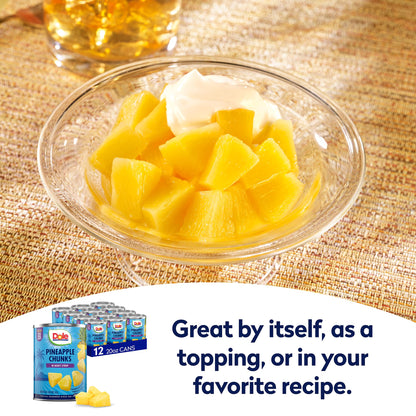 Dole Pineapple Chunks in Heavy Syrup - Dole Canned Fruit - Rich Source of Vitamin C - 20 oz Can - 12 Pack