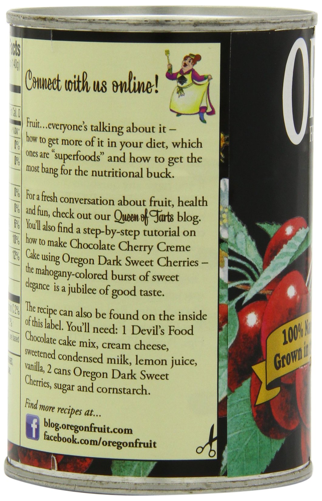 Oregon Fruit Products Dark Sweet Cherries in Heavy Syrup, 15 Ounce (Pack of 8)