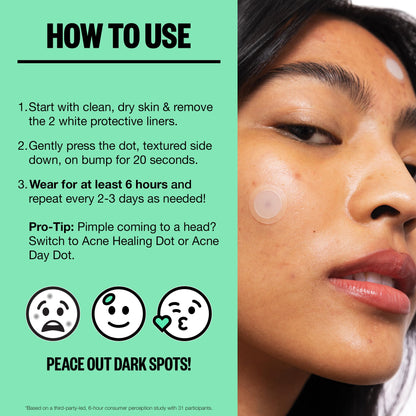 PEACE OUT Microneedling Dark Spot Brightening Dots, Targeted Dark Spot Corrector Patches for Face with Dissolving Microneedles, 12 Count