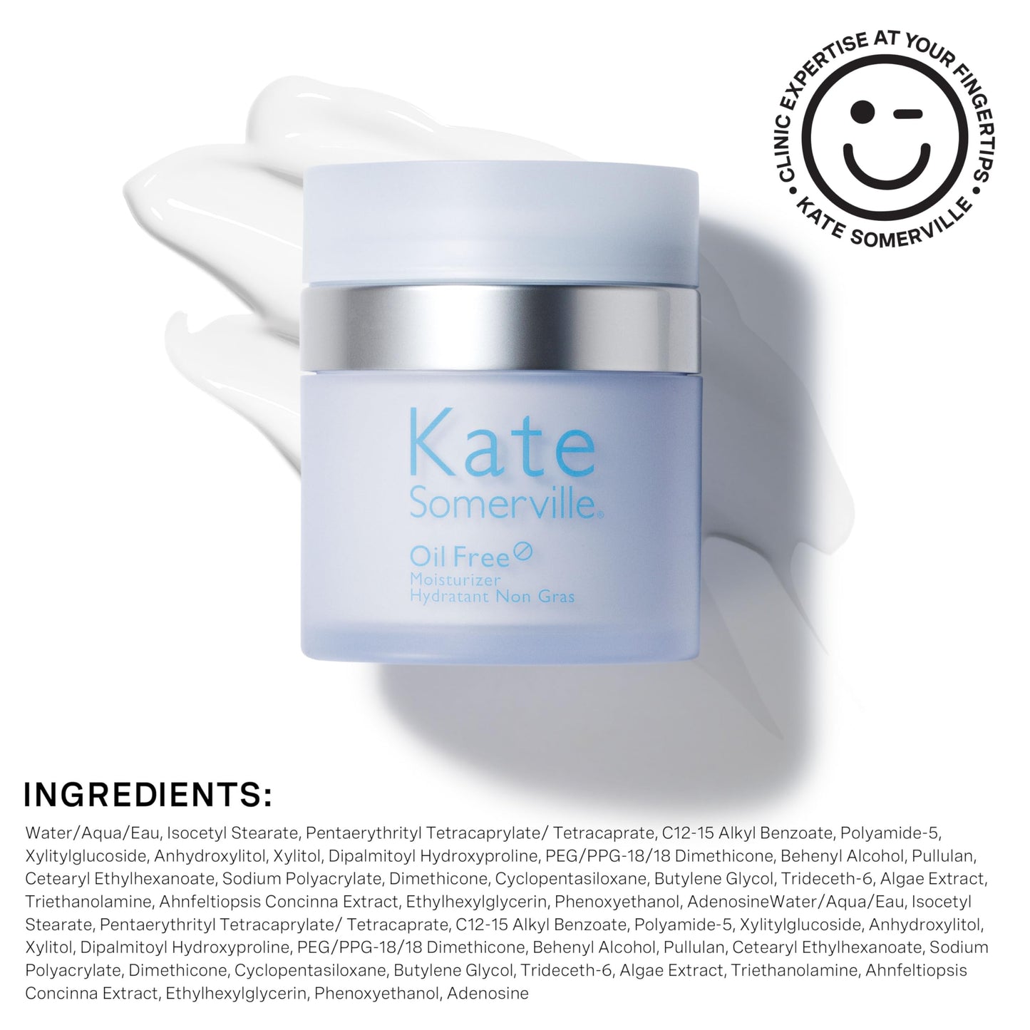Kate Somerville Oil Free Moisturizer – Clinically Formulated Face Cream for Oily Skin, Lightweight, and Hydrating Daily Oil Control, 1.7 Fl Oz