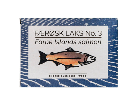 Fangst Færøsk Laks No.3 | Tinned Faroe Islands Salmon Smoked Over Beech Wood | 1 x 110g Can