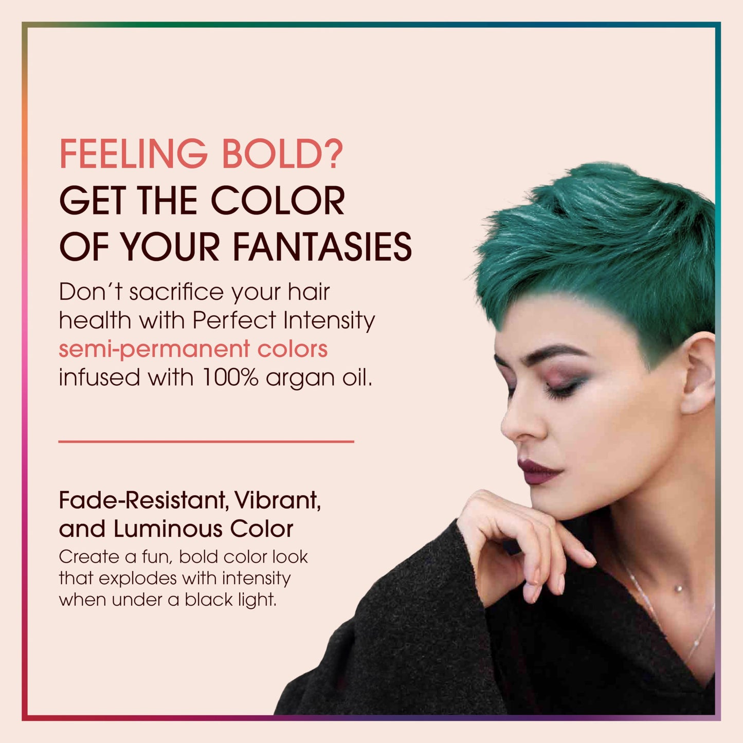 One 'n Only Perfect Intensity Semi Permanent Hair Color - Vibrant Hair Dye Made with Argan Oil - Delivers Vibrant, Accurate Color - No Developer Needed - Emerald Green (3 oz)