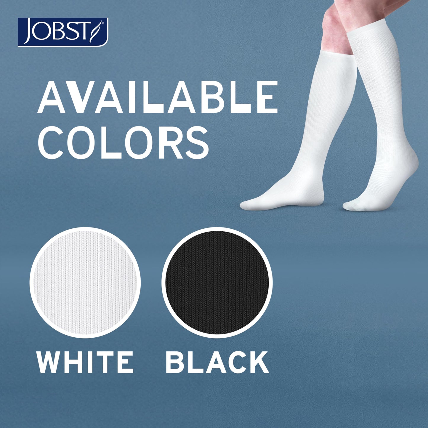 JOBST ACTIVA Athletic 8-15 mmHg Compression Socks for Travel and Sports, Designed for Women and Men, Knee High, Closed Toe, White, Large