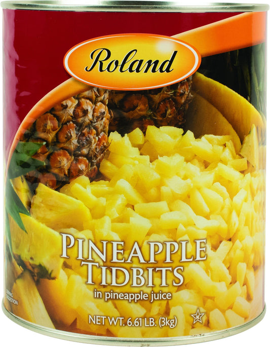 Roland Foods Pineapple Tidbits, 6.61 Pound Can, Pack of 1