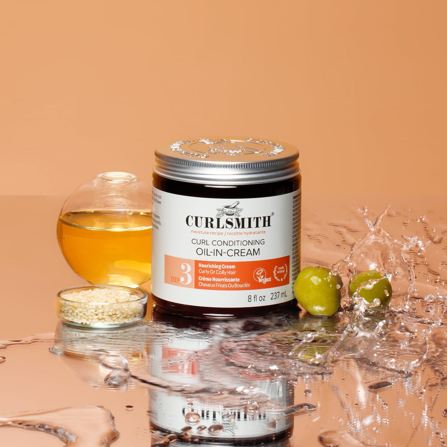 CURLSMITH Curl Conditioning Oil-in-Cream, Leave In for Thick Curly Hair, Deep Moisture Curl Conditioner, For All Types, Vegan & Cruelty-free