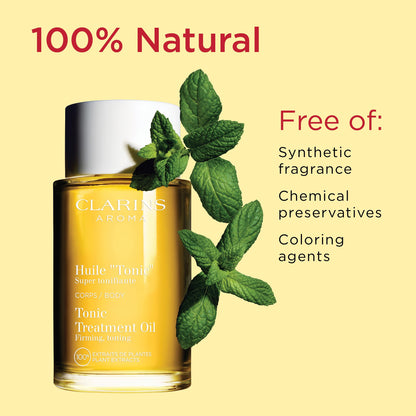 Clarins Tonic Body Treatment Oil | Stretch Mark Pregnancy Care | Skin Elasticity Is Improved After 28 Days* | Visibly Firms and Tones | Dermatologist Tested | Natural 100% Plant Extracts