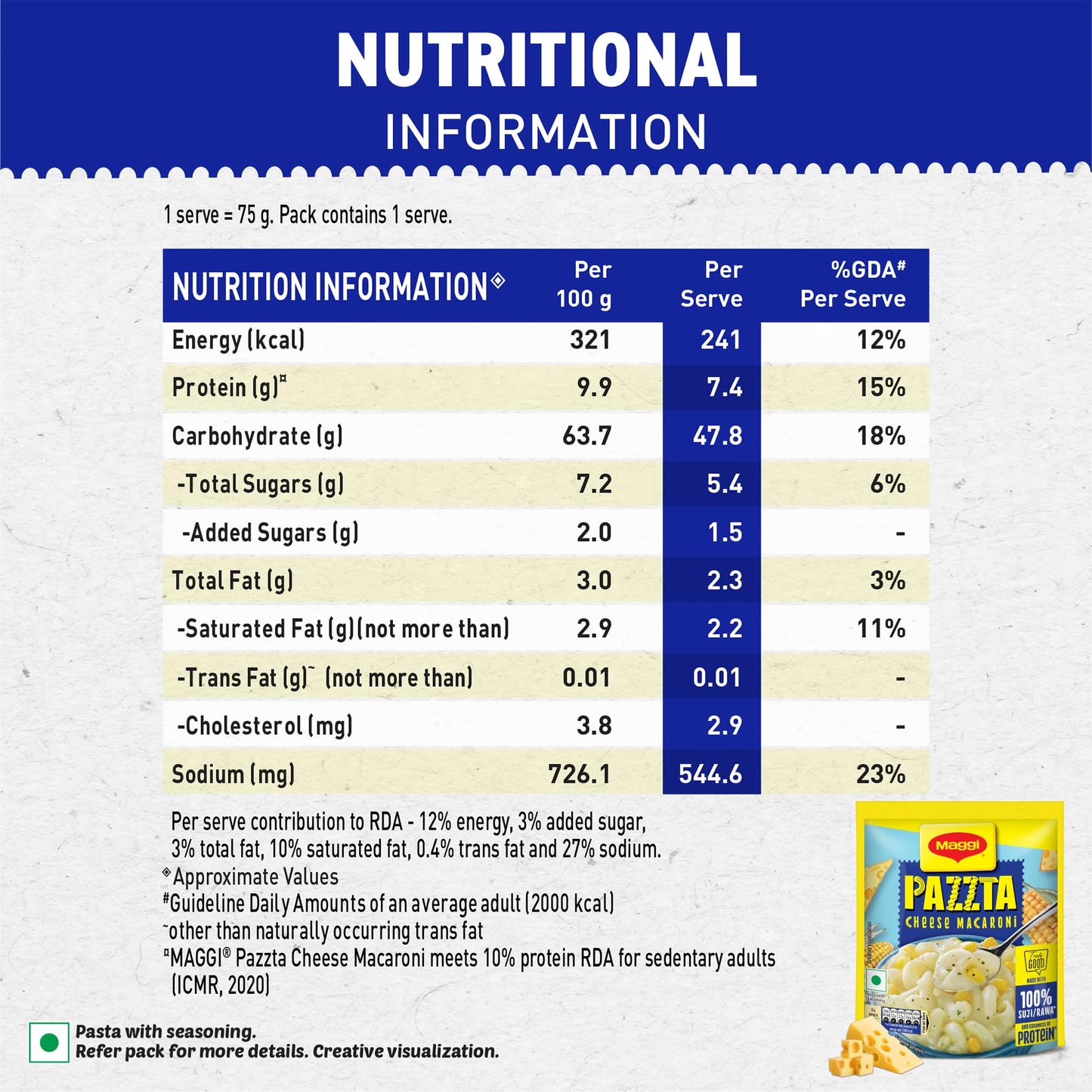 Maggi Nutri Licious Pazzta - Cheese Macaroni (70 g)