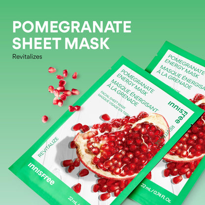 innisfree Energy Mask, Korean Sheet Mask with Hydrating Serum for Soothing, Brightening, and Glowing Skin Care Routine