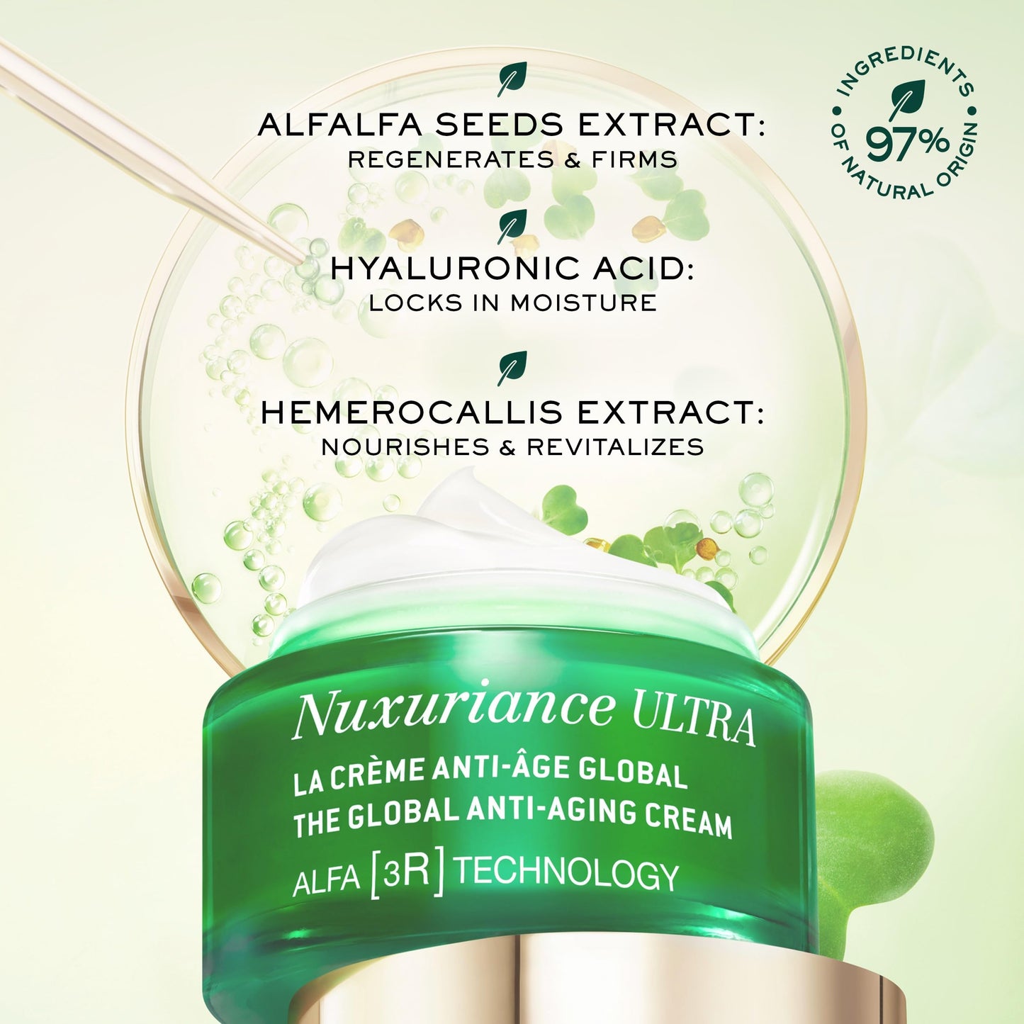 Nuxe Nuxuriance Ultra Global Anti-Aging Cream with ALFA 3R Technology, Firming, Anti-Aging Treatment, 1.7 Fl Oz